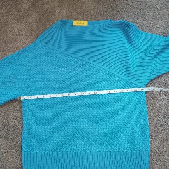 St. John Boatneck Wool Sweater Blue Size Medium - Picture 8 of 9